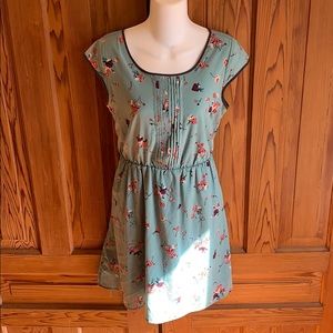 Xhilaration Vintage Style Turquoise Floral Dress